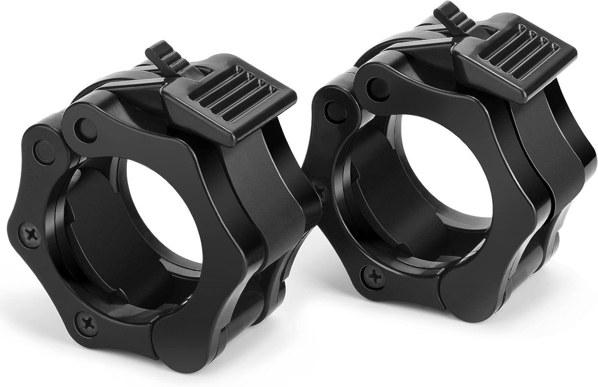 Dumbbell Klemmen voor Gewichtheffen - Set van 2 Zwarte Klemmen voor Halterstangen en Dumbbells