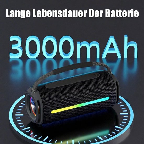 Bluetooth-luidspreker met handvat, 40W Bluetooth-luidspreker, IPX7 waterdicht, RGB-verlichting, TWS-koppeling, AUX-ingang, TF-kaartsleuf, geschikt voor feestjes/buiten/reizen. — afbeelding 5