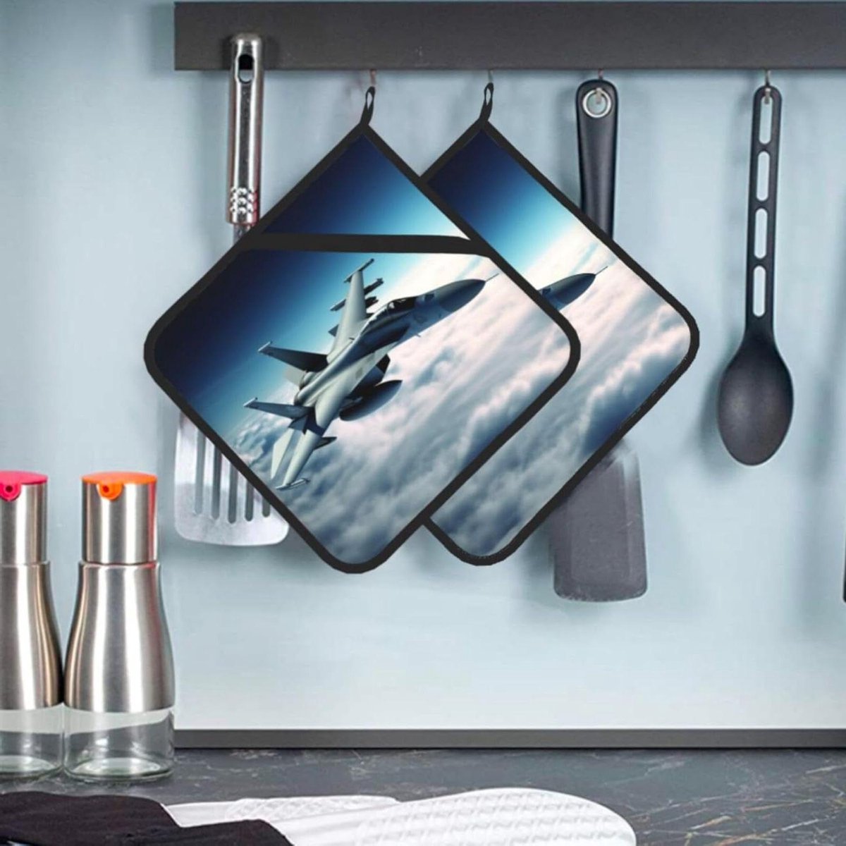 Pannenlappen set - Keuken pannenlappen - Koken en bakken - Met handige zak - Set van 2 - Zwart