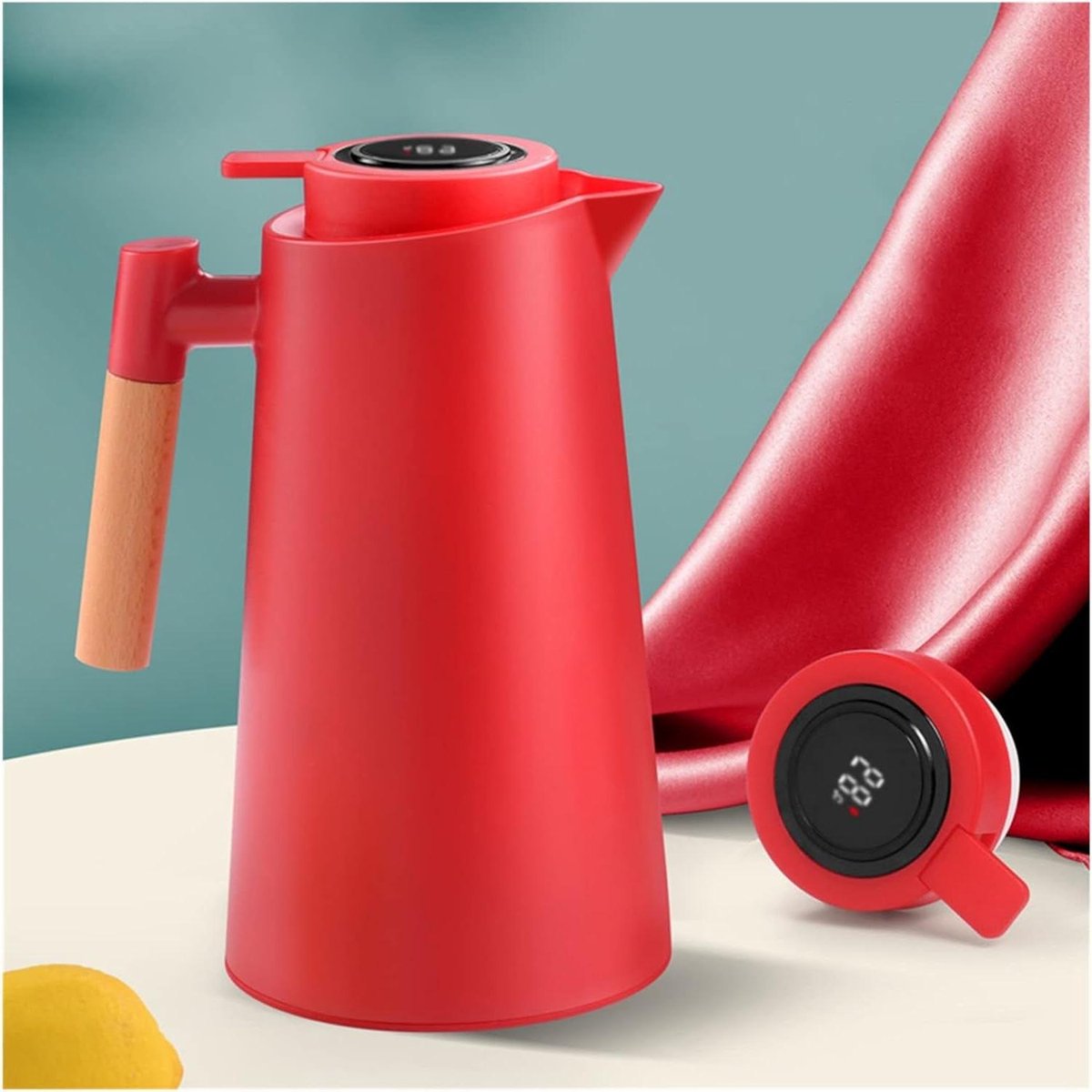 Thermoskan Koffie Karaf - Warme Dranken Dispenser - Dranken Warm Houden - Intelligente Temperatuurweergave - 1000ml Capaciteit - Zilver