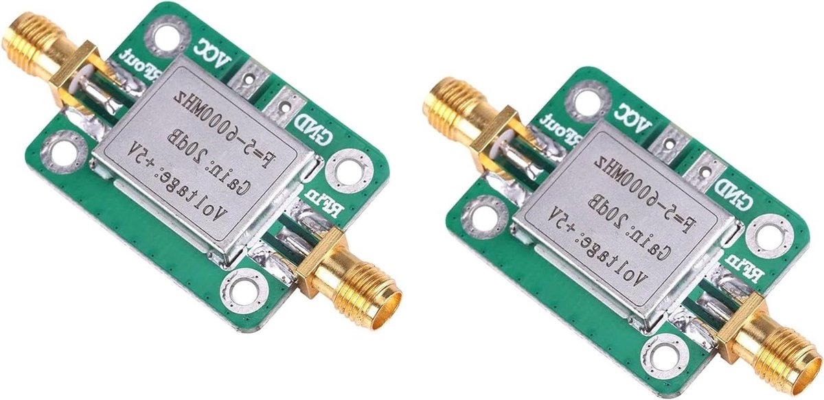 RF Signaal Versterker - Low Noise LNA - Signaal Verbetering - Breedband Frequentie - 20dB Gain - Zilver