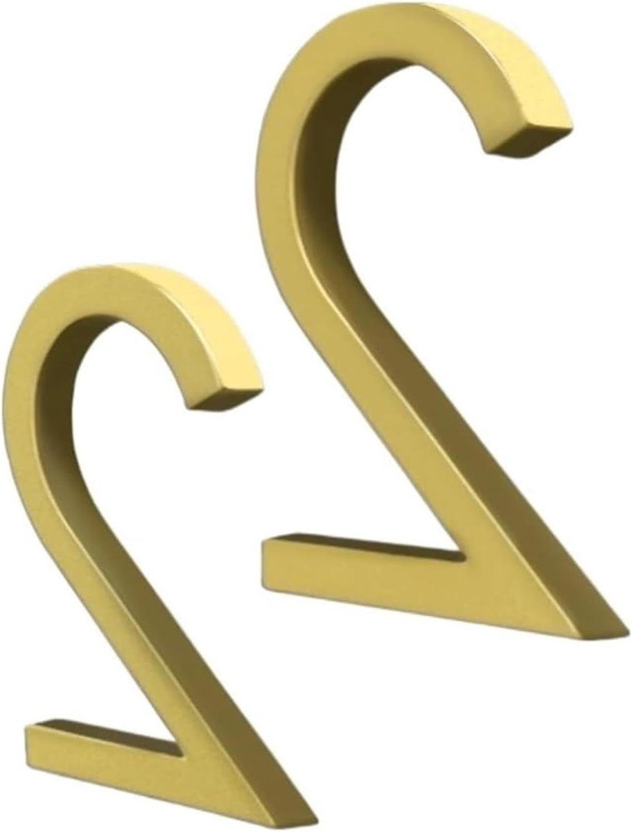 Metalen Huisnummer - Adrescijfer Buiten - Huis Identificatie - Drijvend Ontwerp - 125 mm - Goud