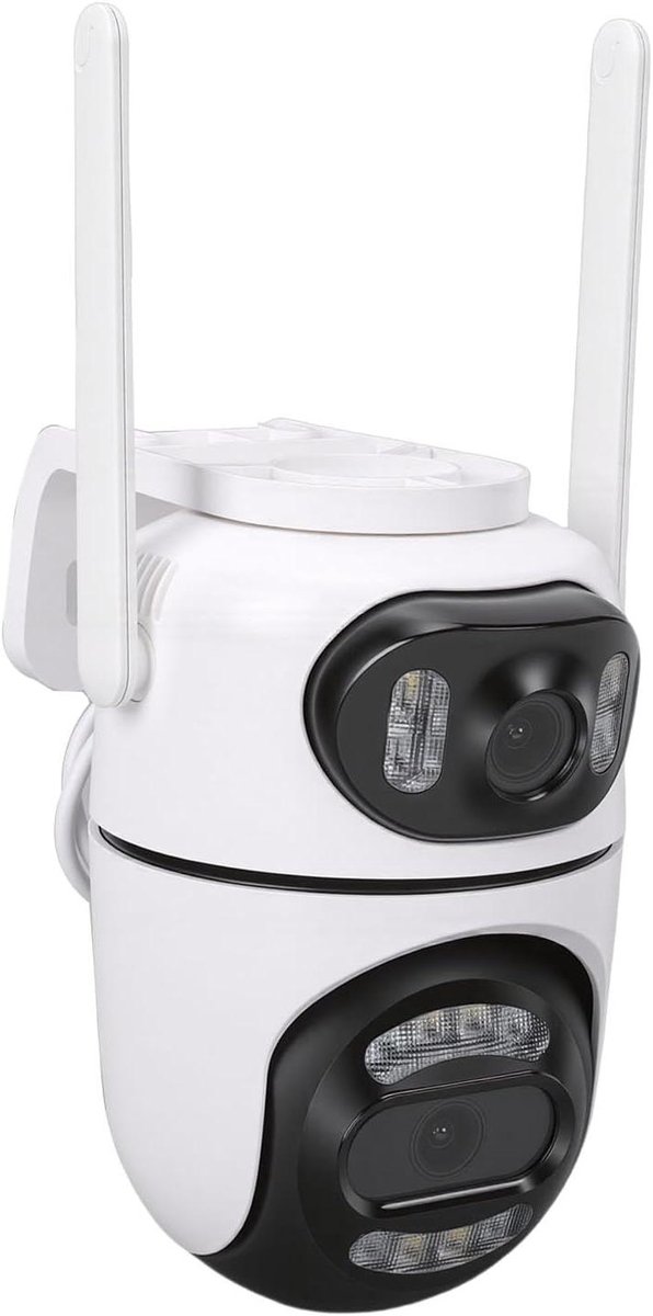 Beveiligingscamera Buiten - Camera Systeem - Huisbewaking - Dubbele Lens AI Detectie - 8MP - Wit