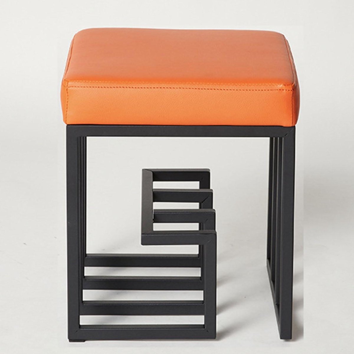 Schoenenbankje met Opbergrek - Halmeubel Schoenen - Schoenen Opbergen - Comfortabel Zitten - 30x30x45cm - Oranje
