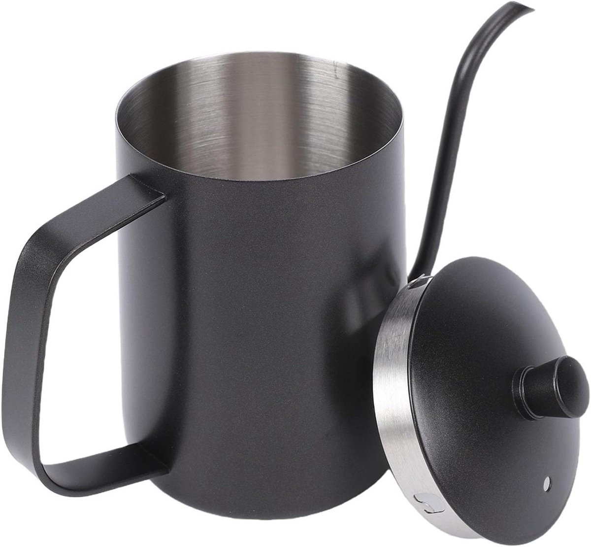 Giet over Ketel - Koffiepot Zwanenhals - Koffie en Thee - Precisie Gieten - 600 Ml - Zilve
