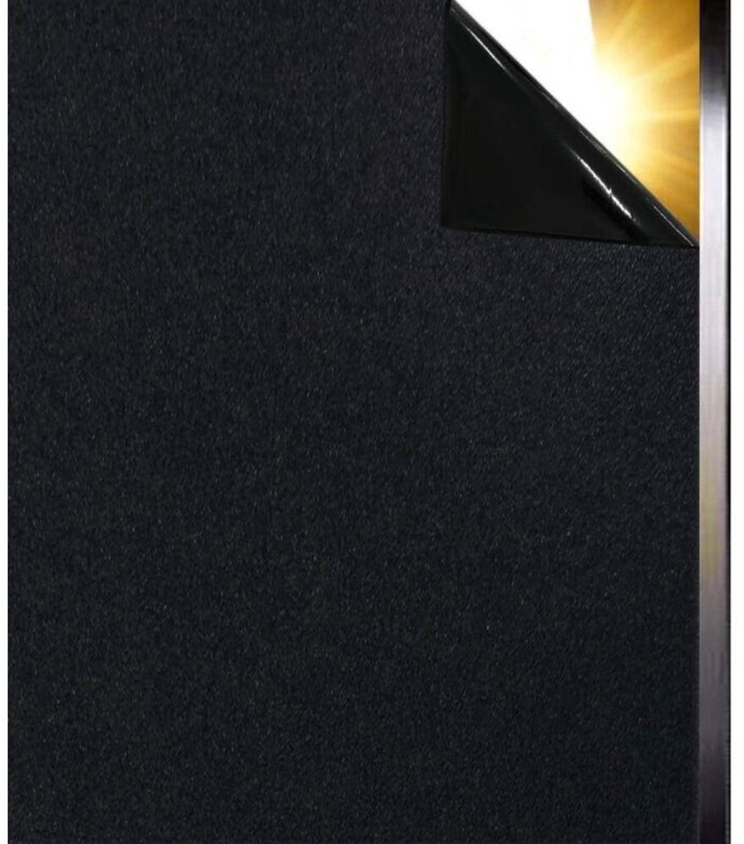 Antikleef getinte raamfolie - reguleert zonlicht - matzwarte decoratieve folie (30 x 200 cm)