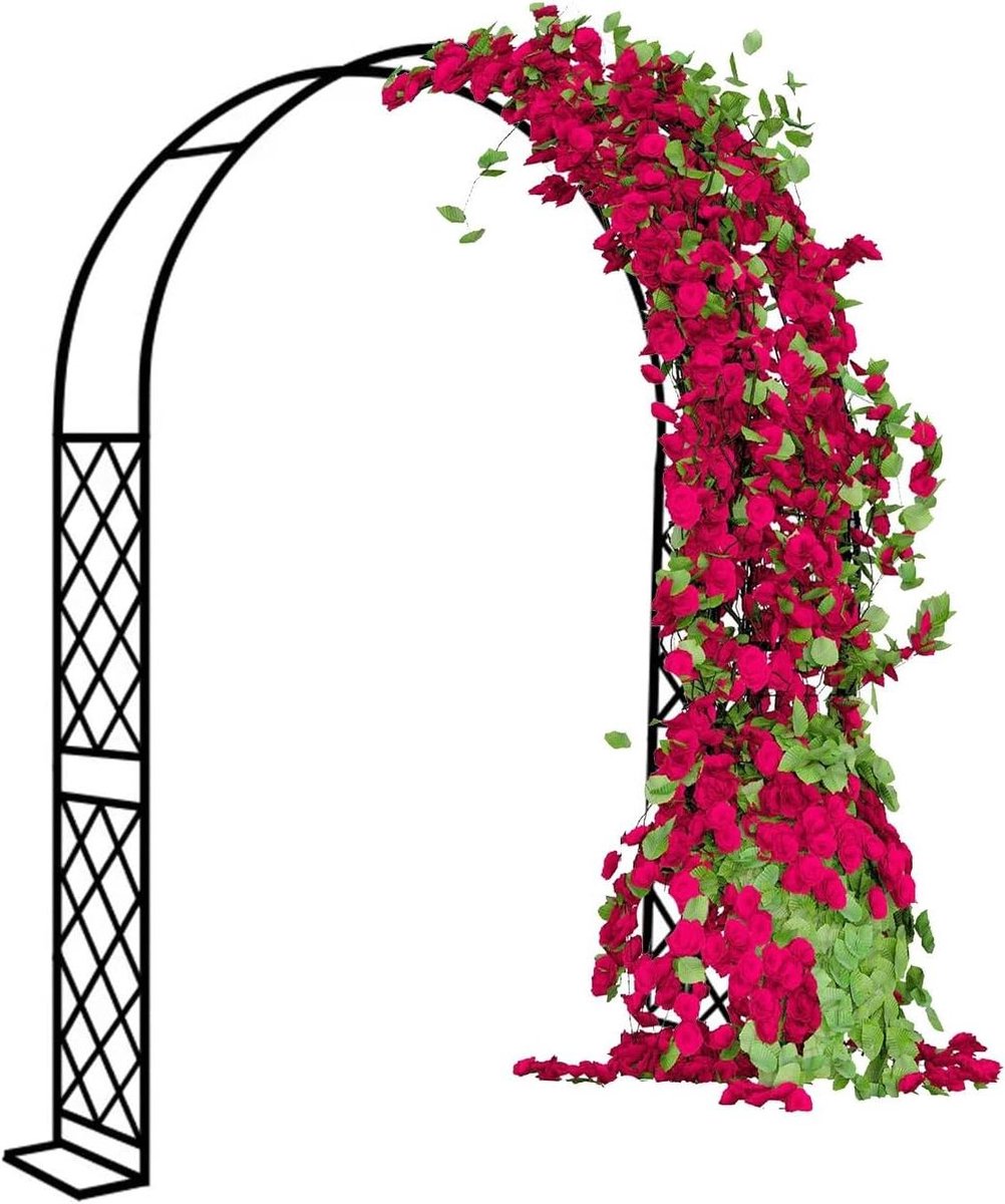 Metalen Tuinboog - Rozenboog - Decoratieve Entree - Stabiel Frame - 140x230cm - Zwart