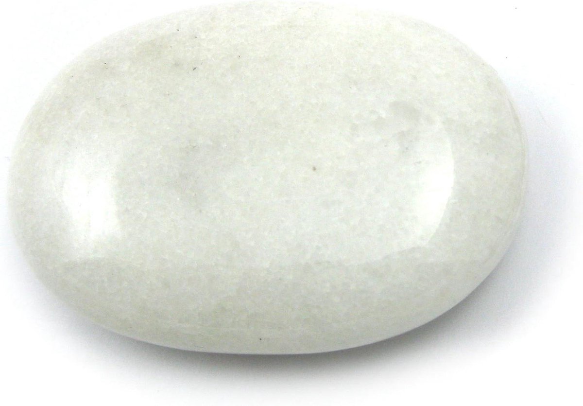 Zeepsteen Calciet - Witte Steen - Decoratie Object - Uniek Natuurproduct - 70 x 50 mm - Wit