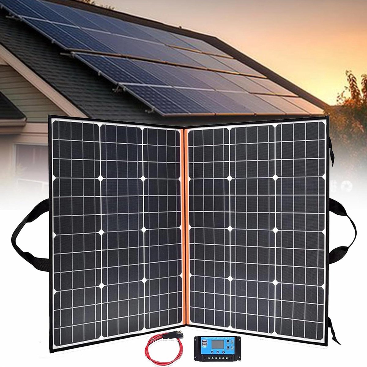 Opvouwbaar Zonnepaneel - Draagbare Energie - Noodstroom Opladen - Hoge Conversie - 200W - Zwart