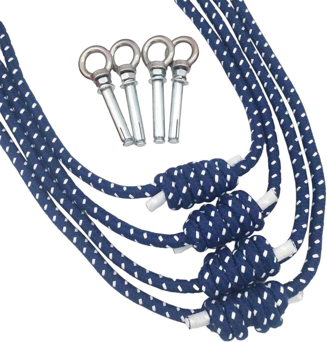 Rugstretcher Trainer - Yoga Touw - Flexibiliteit Verbeteren - Duurzaam Katoen - 3.3 Meter - Blauw