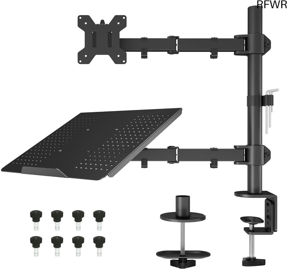 Monitor Arm - Laptop Stand - Ergonomisch Werken - Volledig Verstelbaar - 13-27 inch - Zwart