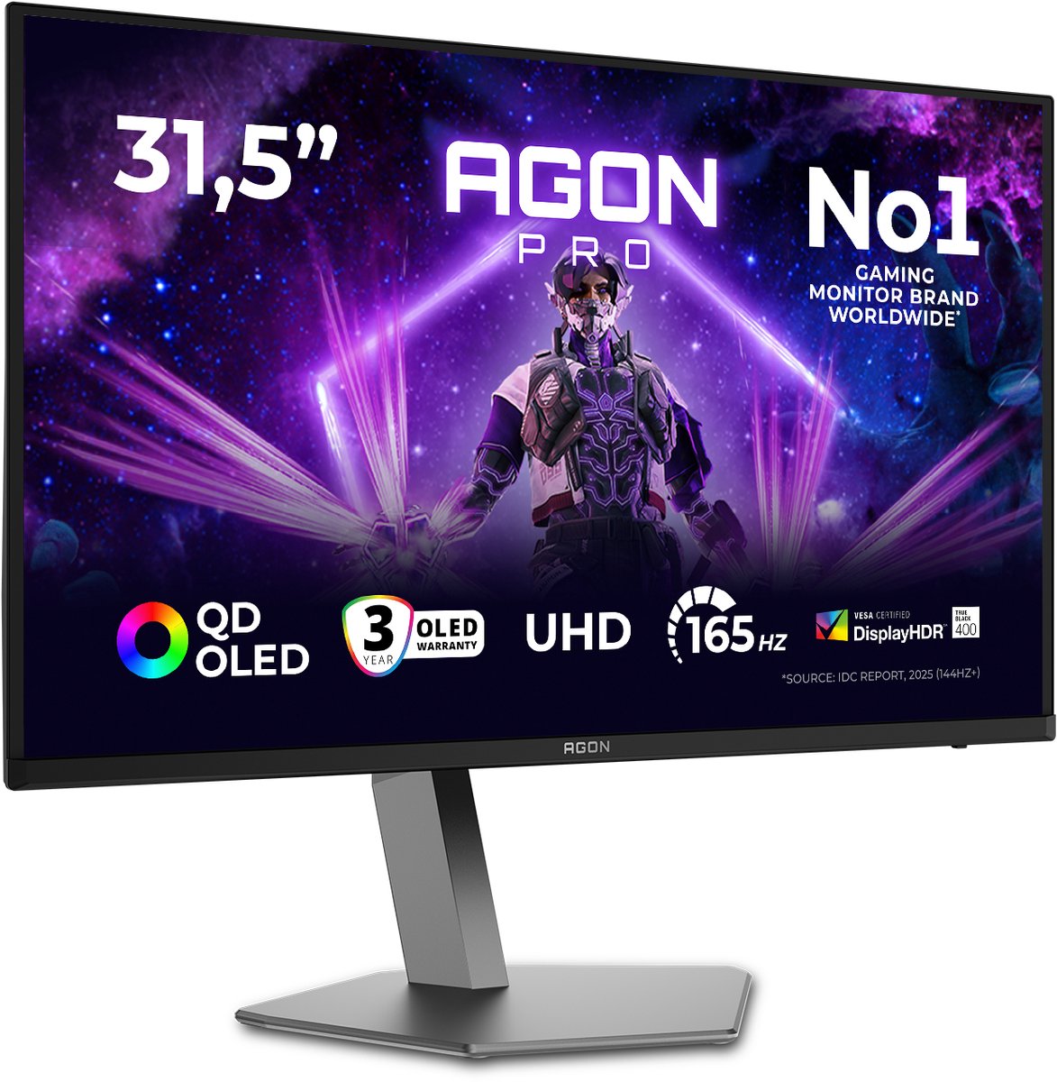 AOC AGON PRO AG326UD 4K OLED Gaming Monitor HDR400 USB-hub 165Hz 32 inch