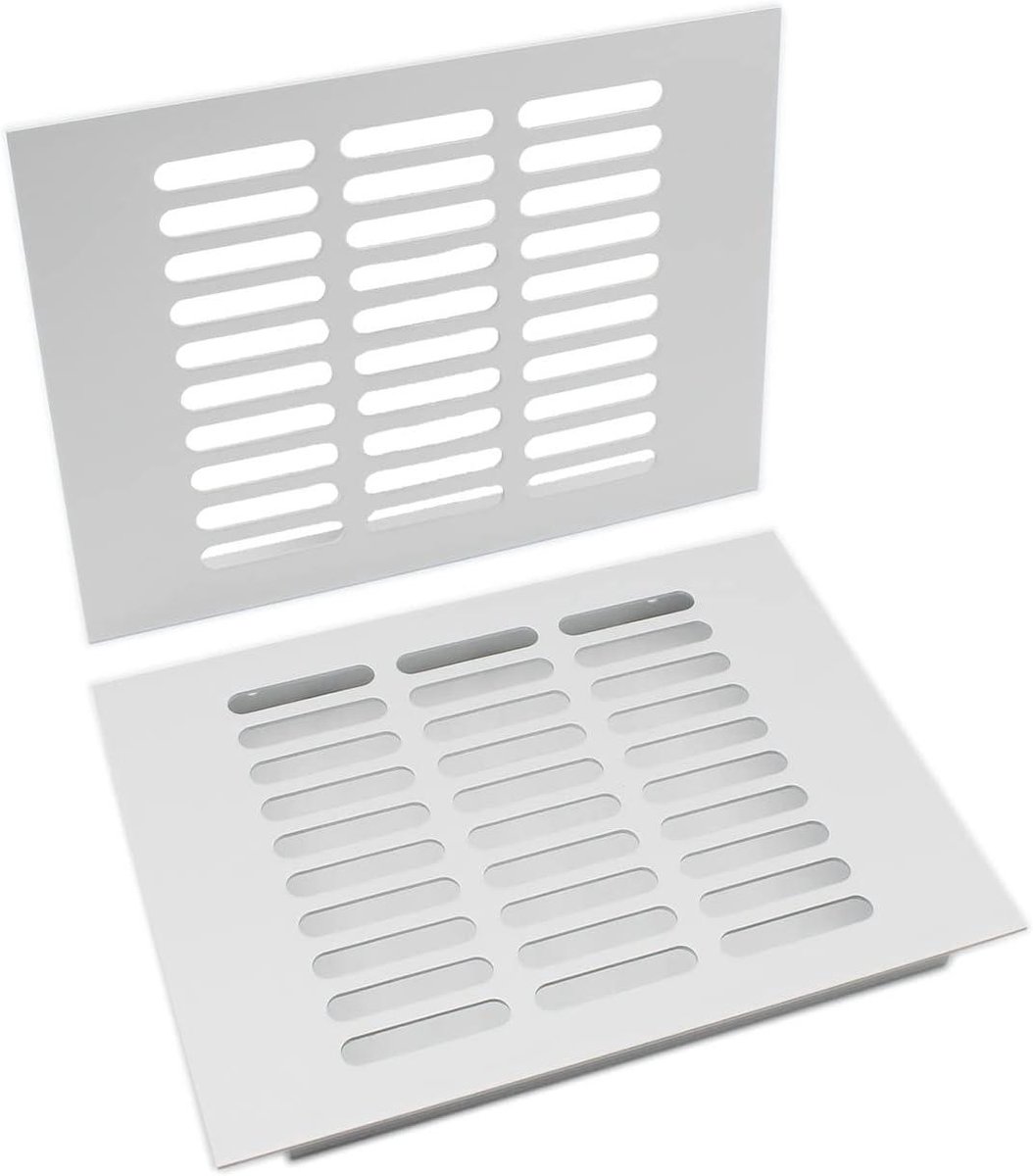 Ventilatie Roosters - Louvered Grill - Ventilatie Kast - Corrosiebestendig Aluminium - 150x200mm - Zilver