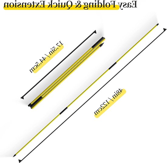 Dailygoods- Uitlijnstokken set van 2 - Inklapbare Trainingshulpmiddelen - Lichtgewicht Glasvezel - 122 cm Lengte - Verbeter Swinguitlijning - Inclusief Opbergkoker - Golfstokken van Dailygoods — afbeelding 5