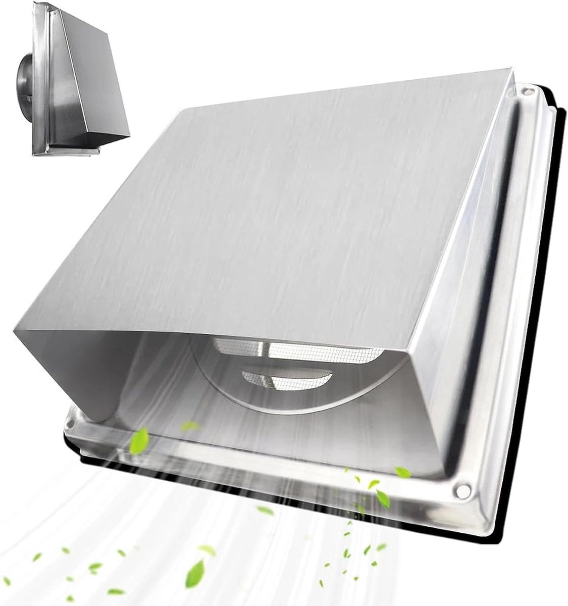 Ventilatierooster 100mm RVS Buitenwand Ventilatie Deksel voor Keuken en Badkamer, Insecten