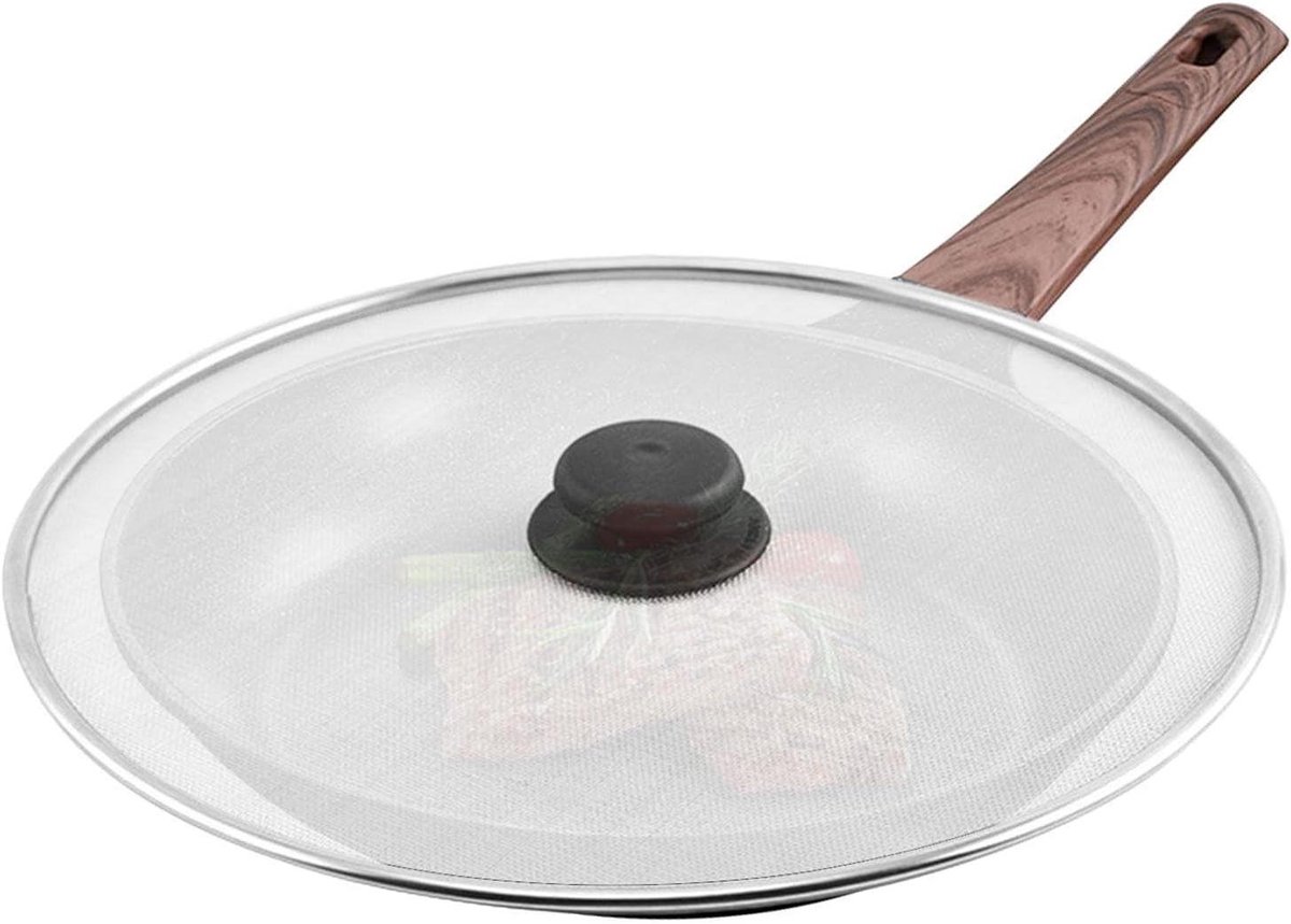 Koekenbescherming - Spatdeksel RVS - Keuken Schoon Houden - Vaatwasserbestendig Ontwerp - 29 cm Diameter - Zilverkleurig