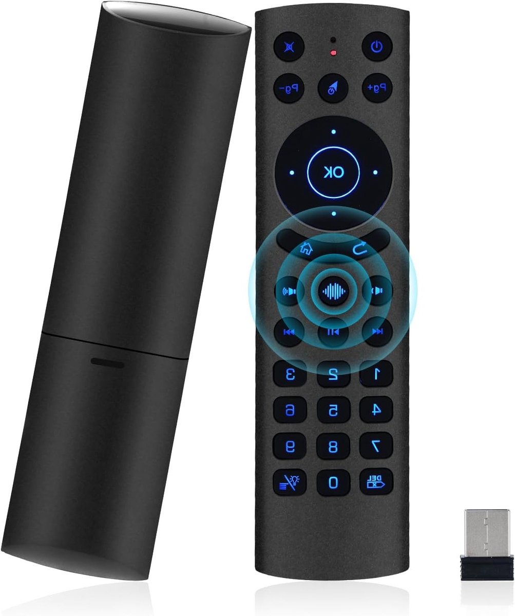 Draadloze Bluetooth Air Mouse met Spraakbediening en Verlichting voor Android, Computer, TV Box en Projector