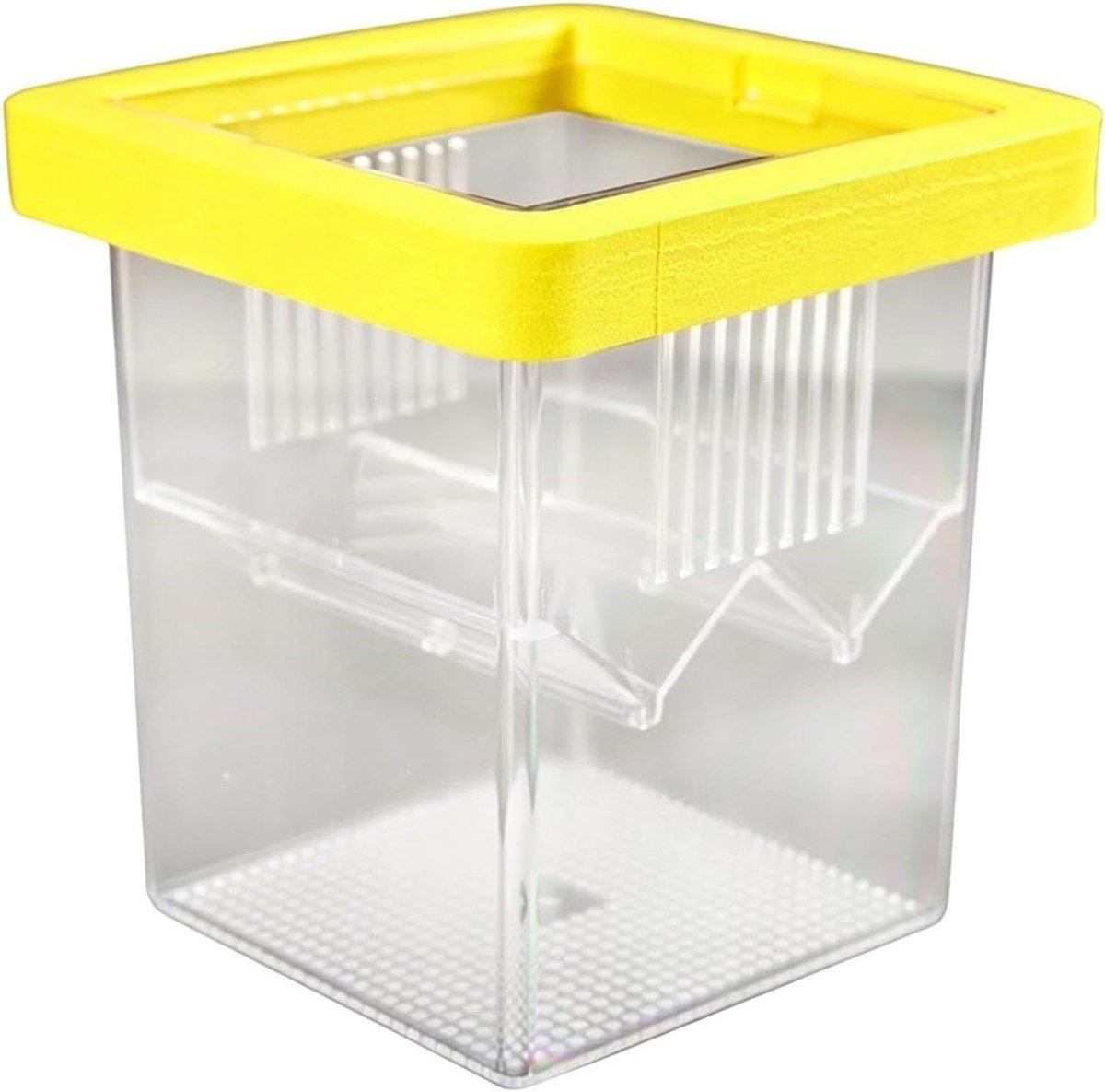 Vis Fokker Doos - Aquarium Incubator - Vissen Kweken - Jongevissen Bescherming - 8.6 x 8.6 x 11 cm - Geel