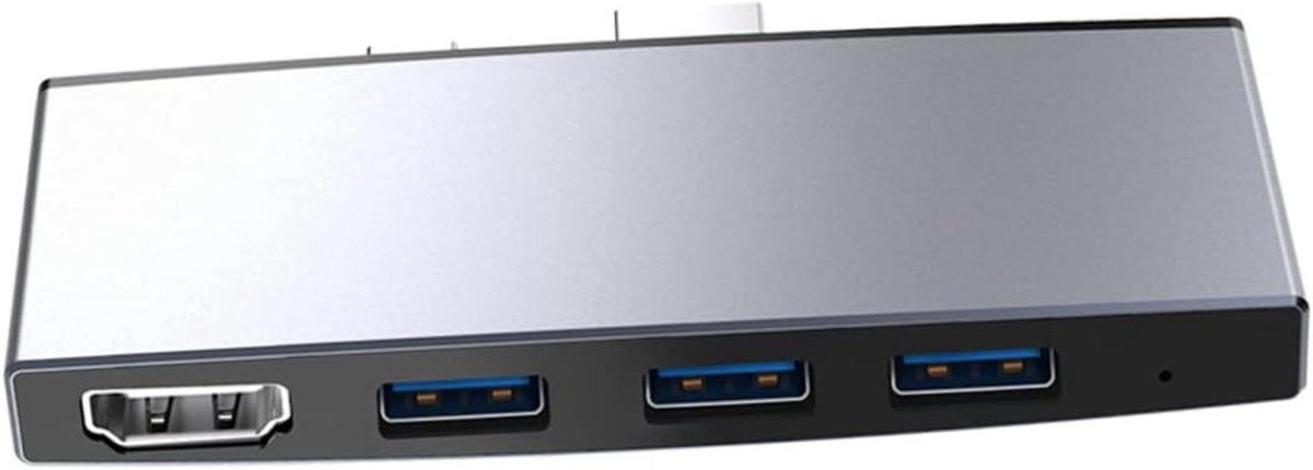 Mini Hub Adapter - Data Hub - Vergroot Poorten - Aluminium Behuizing - 9.5 x 5 x 1.7 cm - Zilver