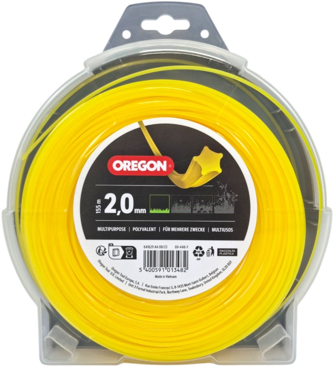 Oregon bosmaaidraad geel Starline 2,0 mm 155 meter ( 69-448-Y )