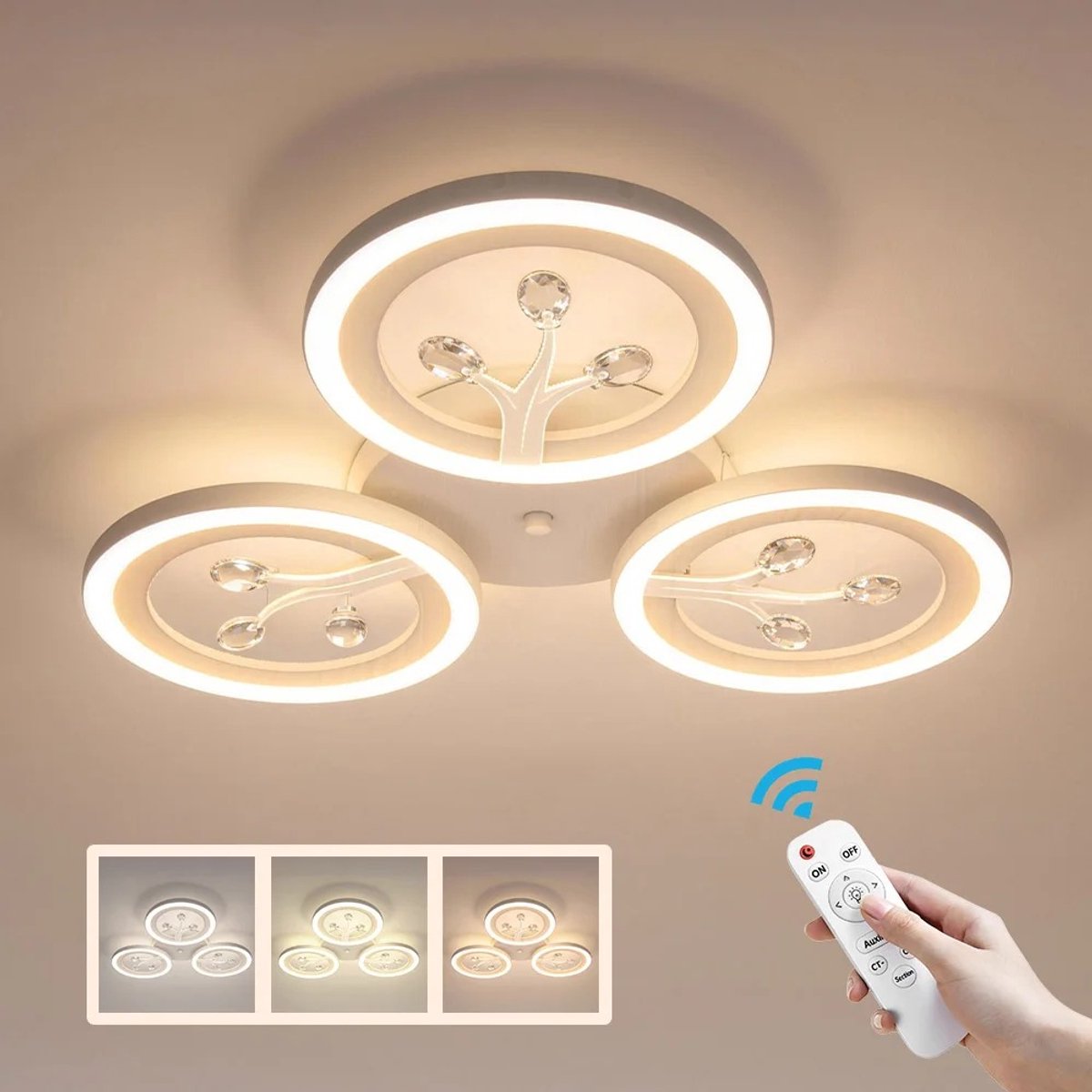 Questyr - LED Life Tree-plafondlamp - dimfunctie op afstand - 3000-6000K - moderne woonkamer - plafondlamp - kinderkamer - slaapkamer
