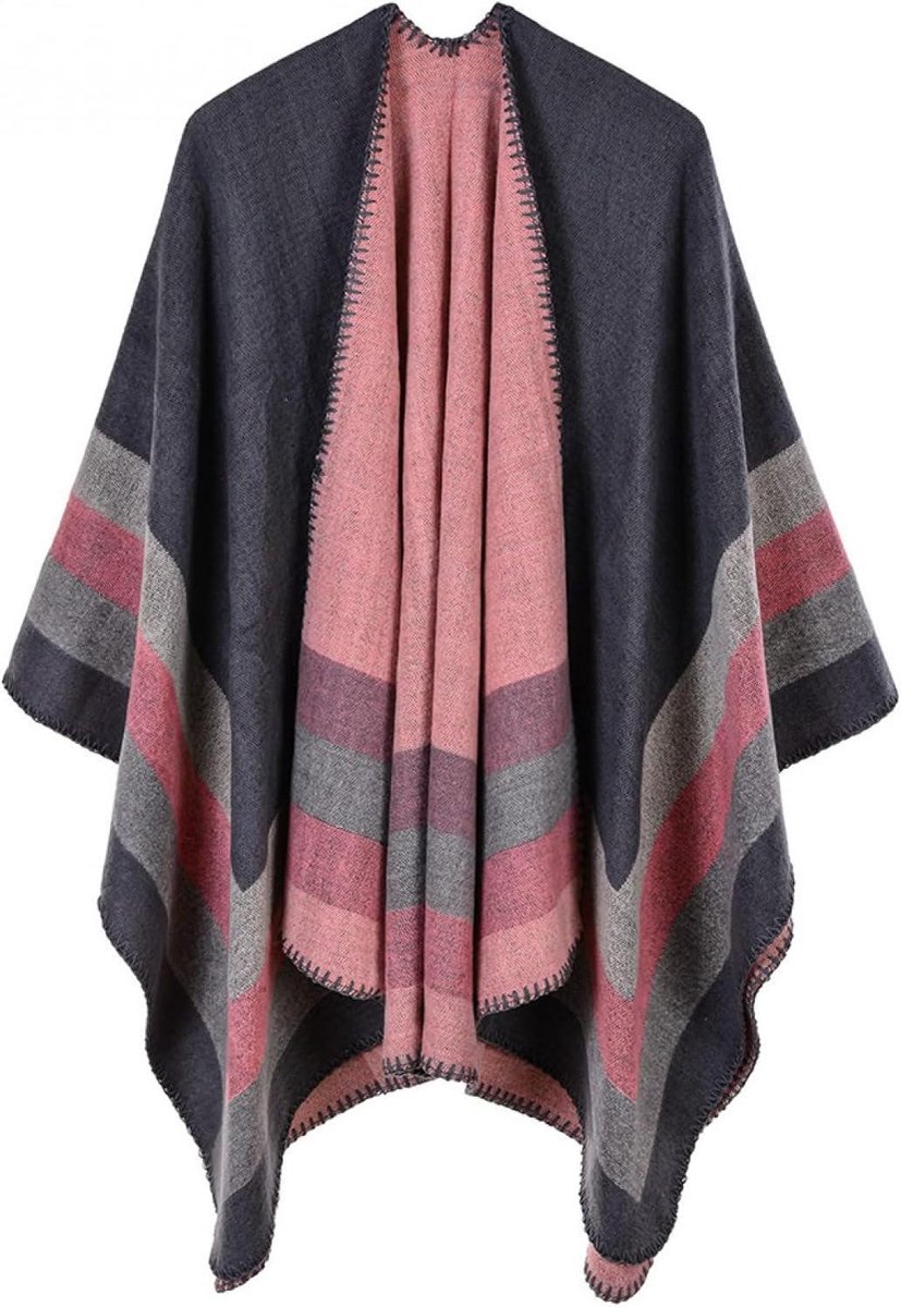 Gebreide Sjaal - Dames Vest - Warm Blijven - Los Omzoomd - 130x150cm - Meerdere Kleuren