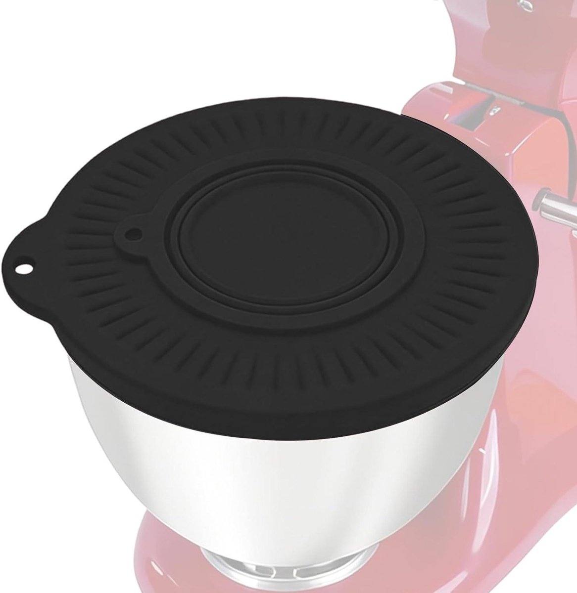 Spatbescherming Mixer - Deksel Mengkom - Schoon Koken - Hittebestendig Siliconen - 4.7L Kom - Zwart