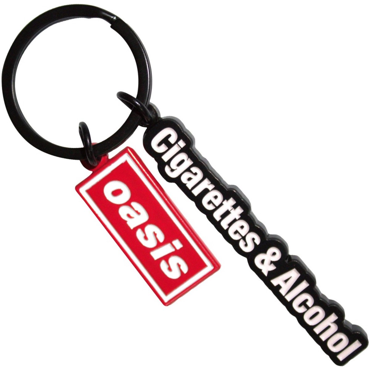 Oasis - Cigarettes & Alcohol Red Decca Logo Charm Sleutelhanger - Zwart/Multicolours