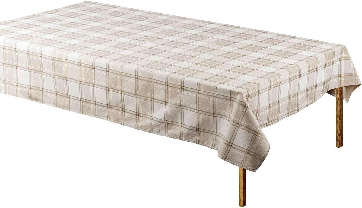Tafelkleed - Tafelloper - Eettafel Decoratie - Robuust Katoen - 140x240 cm - Beige