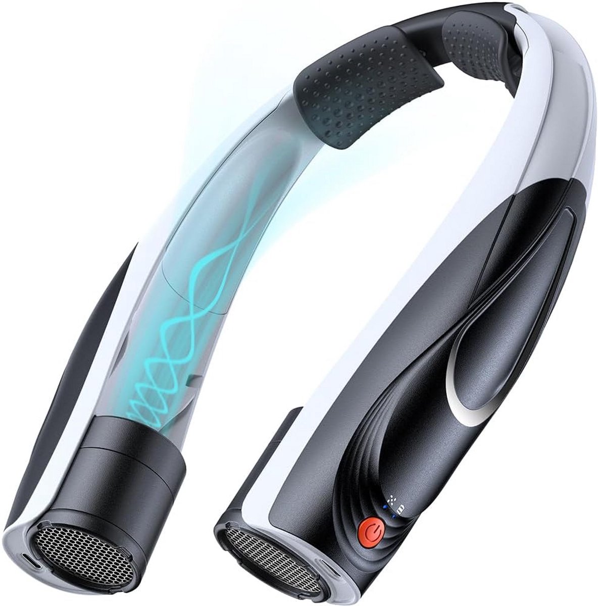 Nekventilator - Draagbare ventilator - Persoonlijke koeling - 360 graden luchtstroom - 6000 mAh batterij - Zwart Wit
