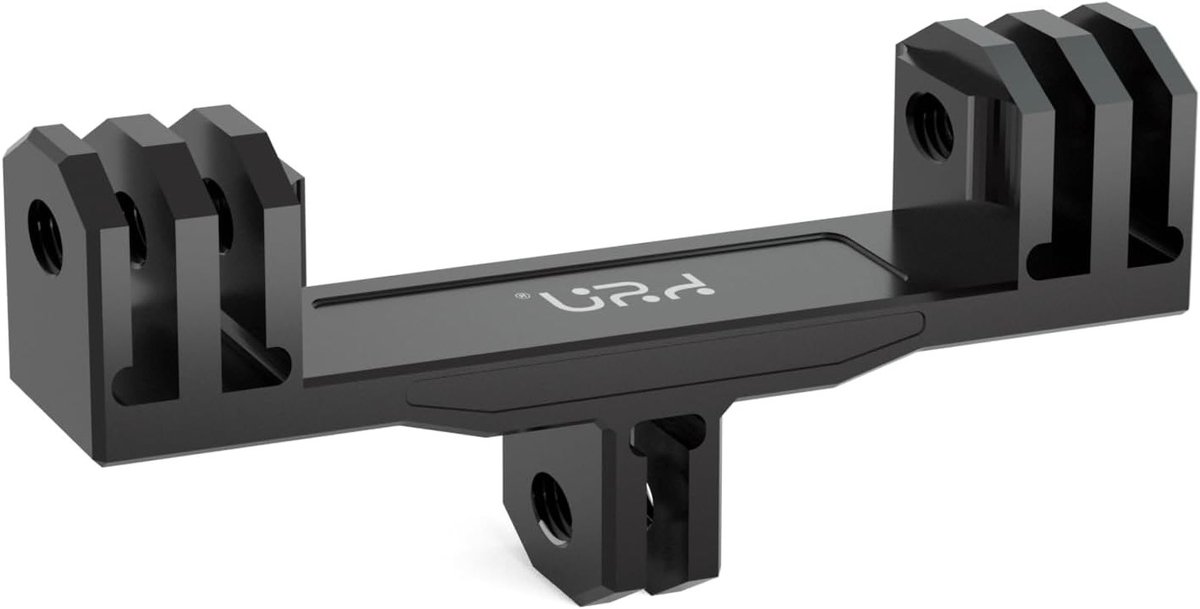 Aluminium Dubbele Bevestiging voor Actiecamera's, Geschikt voor GoPro Hero 13/12/11/10/9/8/7/6/5/4/3 en Meer, Ideaal voor Sport en Avontuur