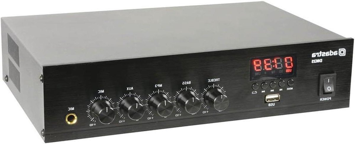 Digitale Mixer-Versterker - Audio Versterker - Muziek Afspelen - 100V Line Compatibel - 25W Vermogen - Zwart