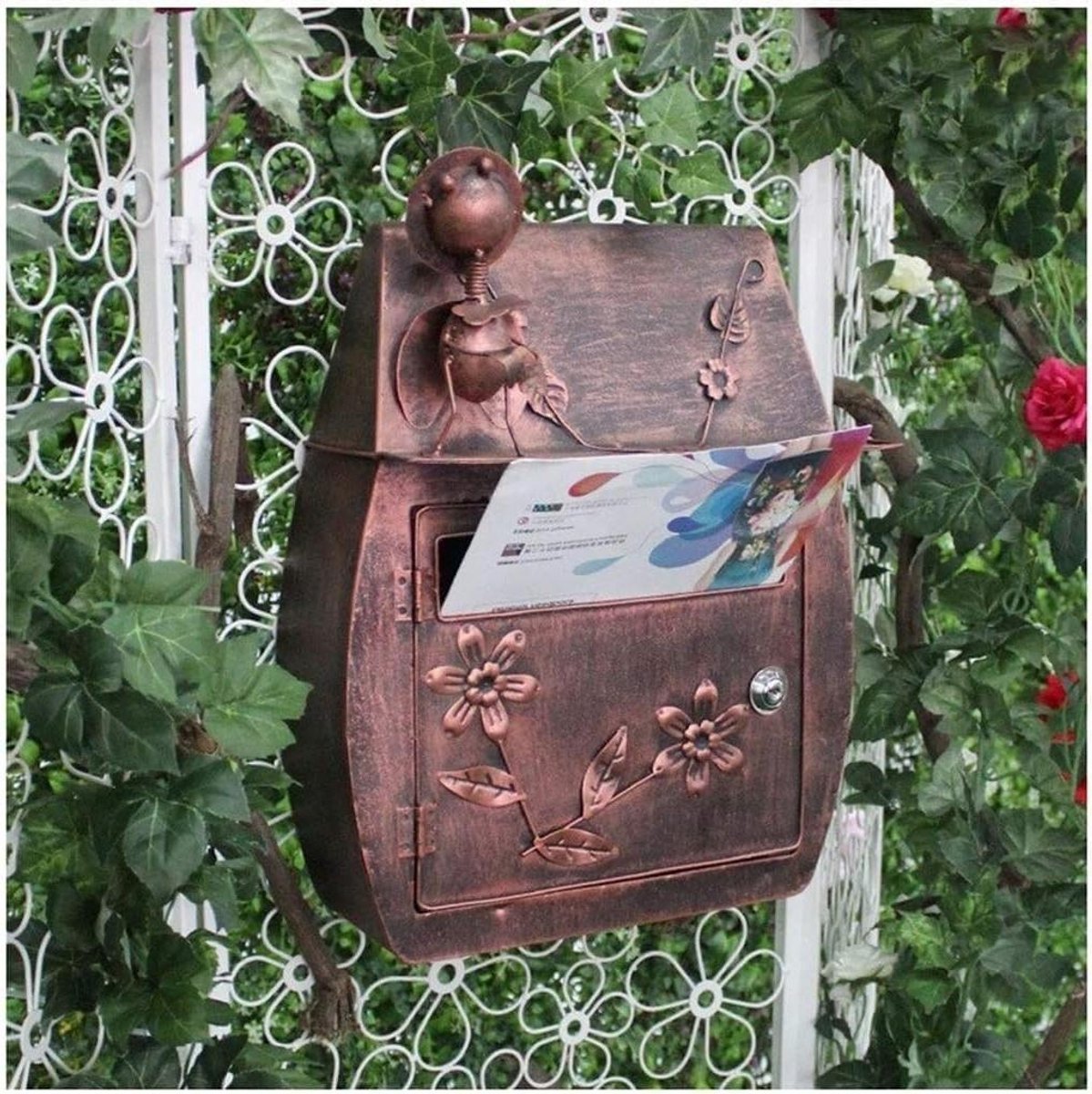 Wandbrievenbus - Postopslag - Brieven Ontvangen - Roestwerende Verf - 38 x 16 x 40 cm - Zilver