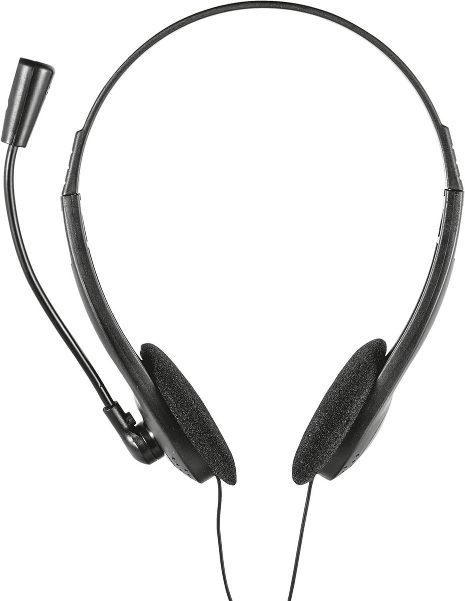 Headset met microfoon - Chat headset - Online gesprekken - Flexibele microfoon - 3.5mm jack - Wit Grijs