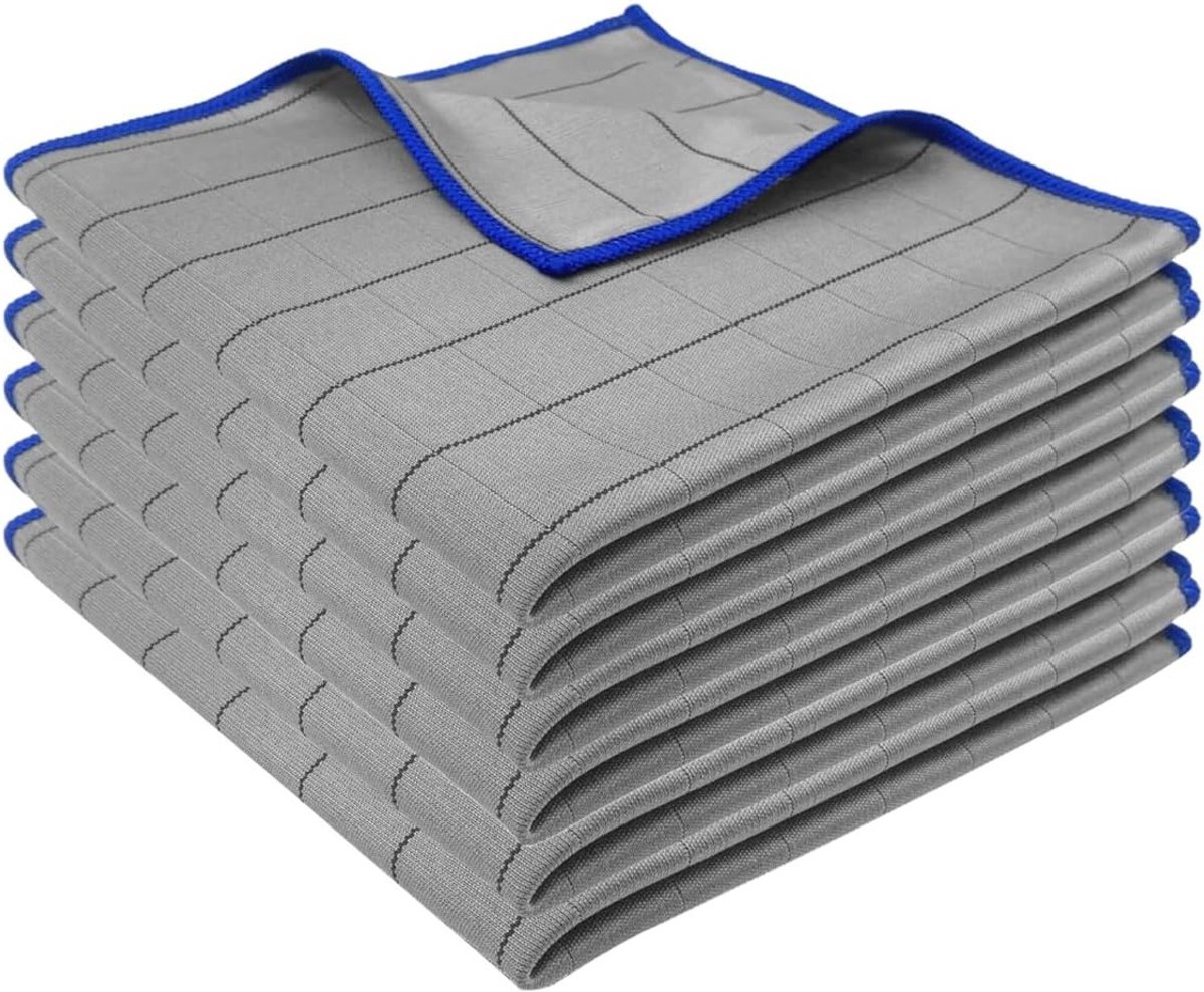 Premium Carbon Microvezeldoeken 30 x 30 cm - Streeploos Ramen Poetsen, Ideaal voor Vensters en Spiegels, 400 g/m²