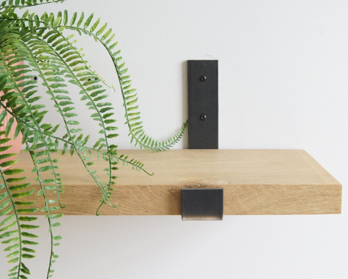 STERKSTAEL Odin Industriële Plankdrager Gun Metal - Stalen Wandplank Steun - Voor plank van 20 cm - Kleur Naturel Gunmetal - Inclusief Bevestigingsmateriaal - Poedercoating - Wandsteun - 1 stuk