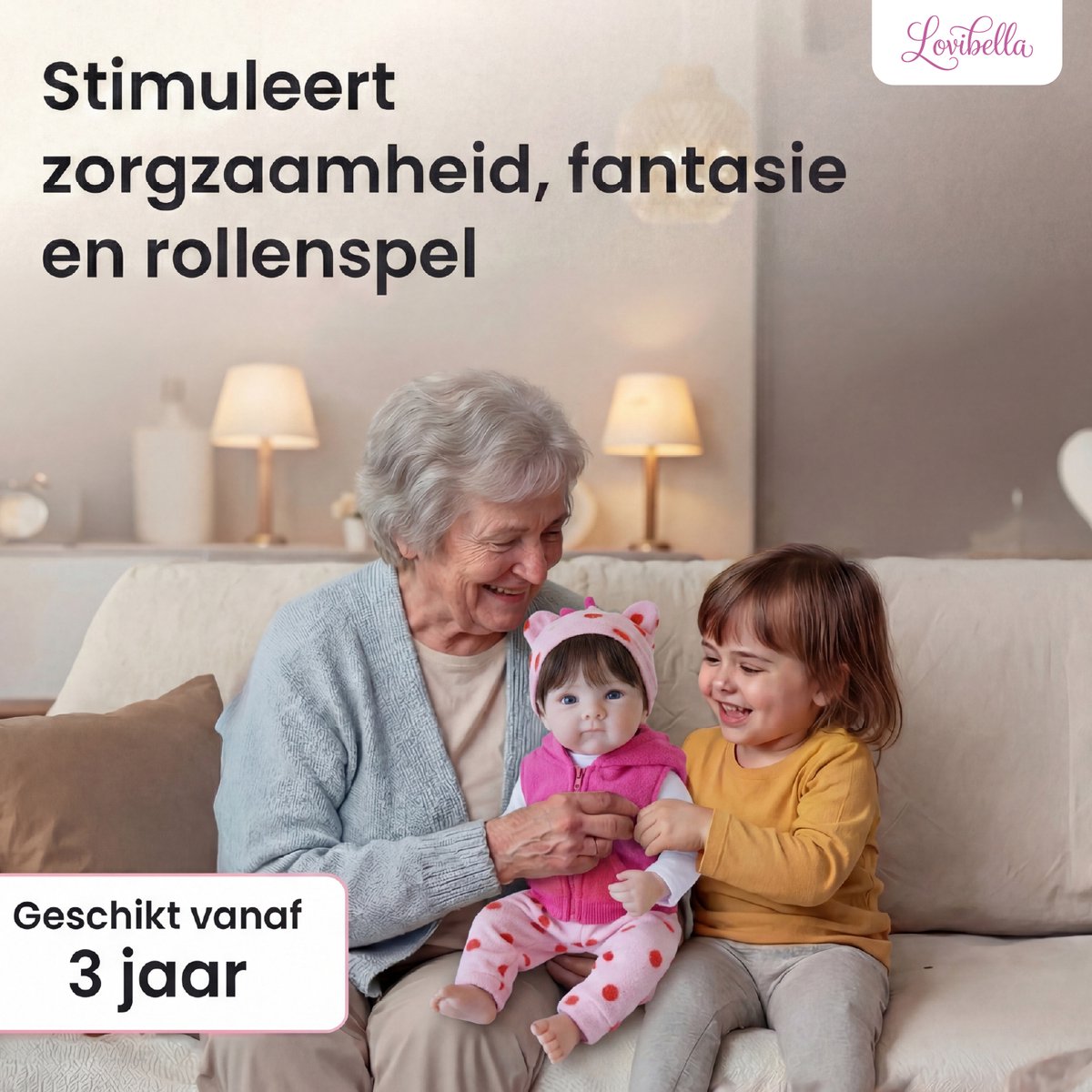 Lovibella® Sarina Levensechte Babypoppen - 1,1 Kilo - 45 CM - Reborn Baby Pop - Met Accessoires - Reborn Baby - Reborn Baby Doll - Dementie Pop - Reborn Poppen Meisje — afbeelding 4