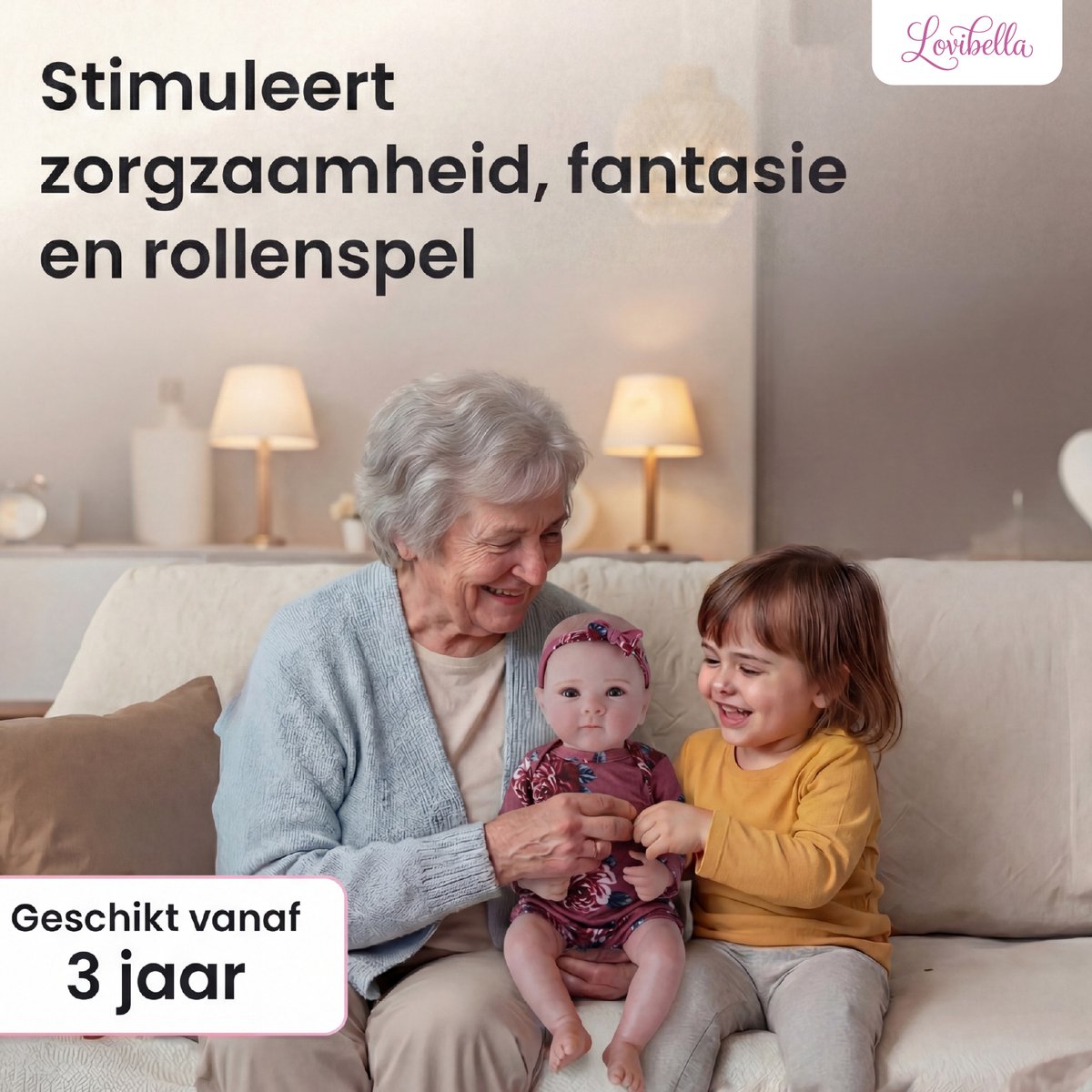 Lovibella® Nora Reborn Baby Pop Meisje - Levensechte Babypoppen - Dementie poppen - 45 cm - Complete Accessoires Set - Realistische Poppen - Zoals Echt - Zacht Vinyl - Doll Speelgoed 3 Jaar — afbeelding 4