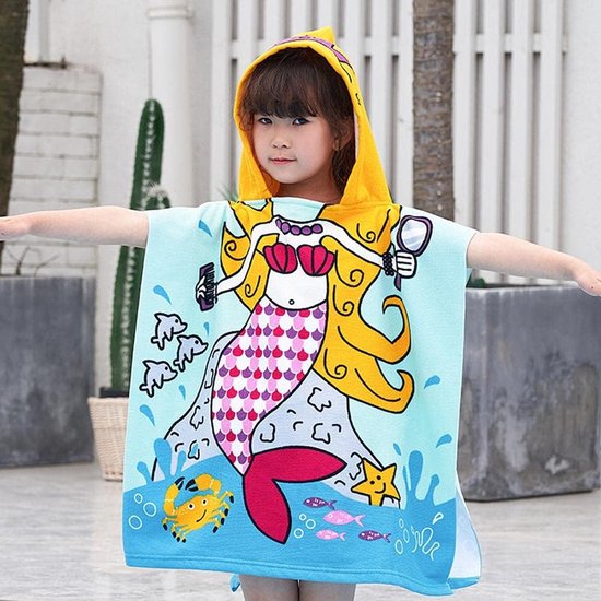 Kinderbadjas - Poncho handdoek - Na het baden - Zacht microvezel - 60x120 cm - Cartoon print — afbeelding 3