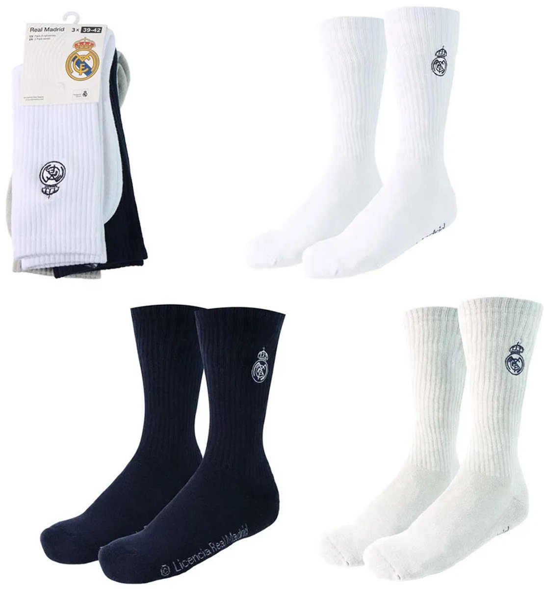 Cerda Real Madrid Real Madrid Sokken 3 Paren Wit,Zwart EU 27-30 Man