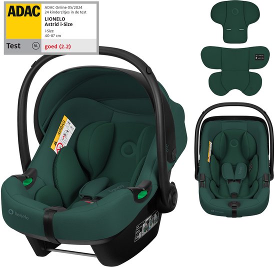 Lionelo Astrid i-Size Autostoel – ADAC 5-sterren – 40-87 cm – RWF – Memory Foam – Verstelbare hoofdsteun (7 cm) – Holmbergs gordels – Compatibel met ISOFIX-base & kinderwagen – i-Size norm – Licht & veilig