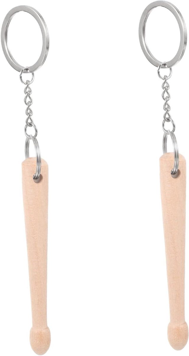 Drumstok Sleutelhangers - Muziek Decoratie - Tas Versieren - Creatief Ontwerp - 2 Stuks - Khaki