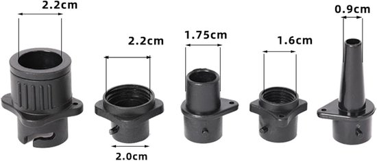 Pomp Adapter Set - Ventiel Converter - Water Sporten - Multifunctioneel - 5 Stuks - Zwart — afbeelding 5