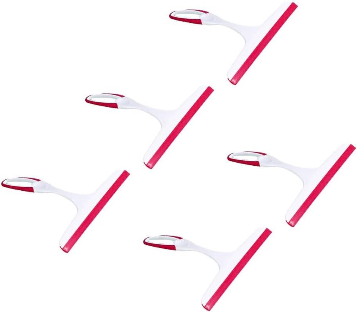 Raamschraper Set - Glazenwisser - Hardnekkig Vuil Verwijderen - Ergonomische Handgreep - 5 Stuks - Rood
