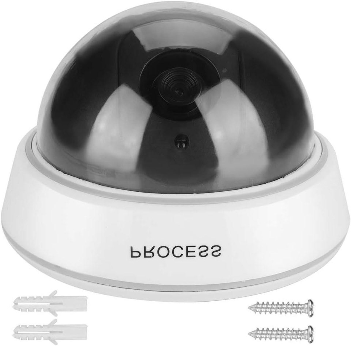 Dummy Beveiligingscamera - Schijncamera Koepel - Diefstal Afschrikken - Knipperend Rood LED - 16 x 14 x 10 cm - Wit