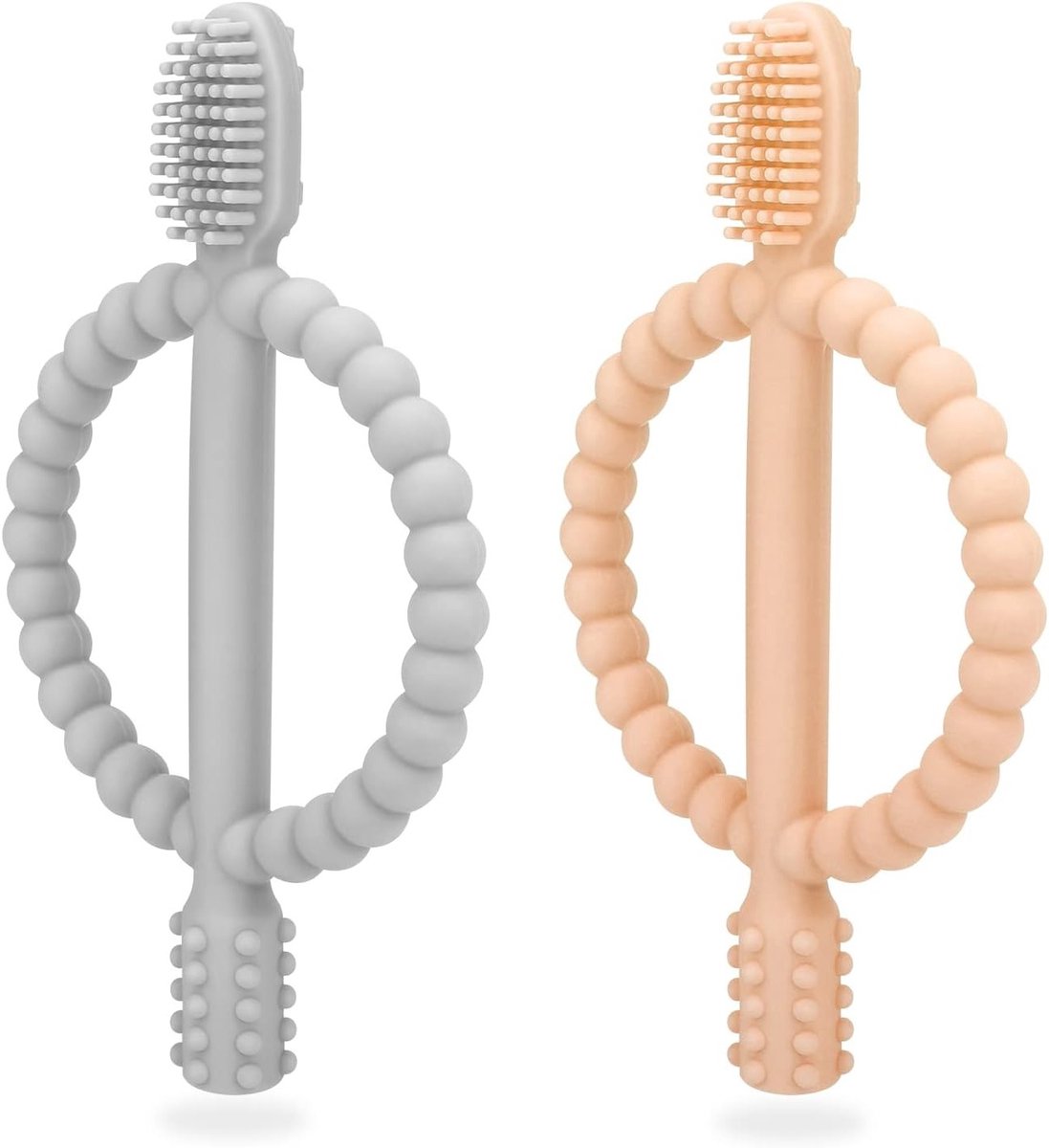 Verzorgingsset voor Baby's: 2 Stuks Tandjesbijter en Kindertandenborstel, Silicone, BPA-vrij, Verlichting van Tandvleespijn en Stimulatie vanaf 3 Maanden