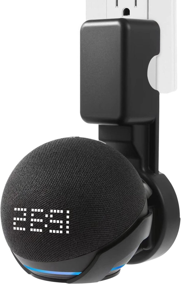 Houder voor Echo Pop, Staander en Wandmontage met Kabelbeheer, Schroefloos Ontwerp, Accessoire voor Luidspreker, Zwart, 1 Stuk, Ideaal voor Thuisgebruik en Kantoor