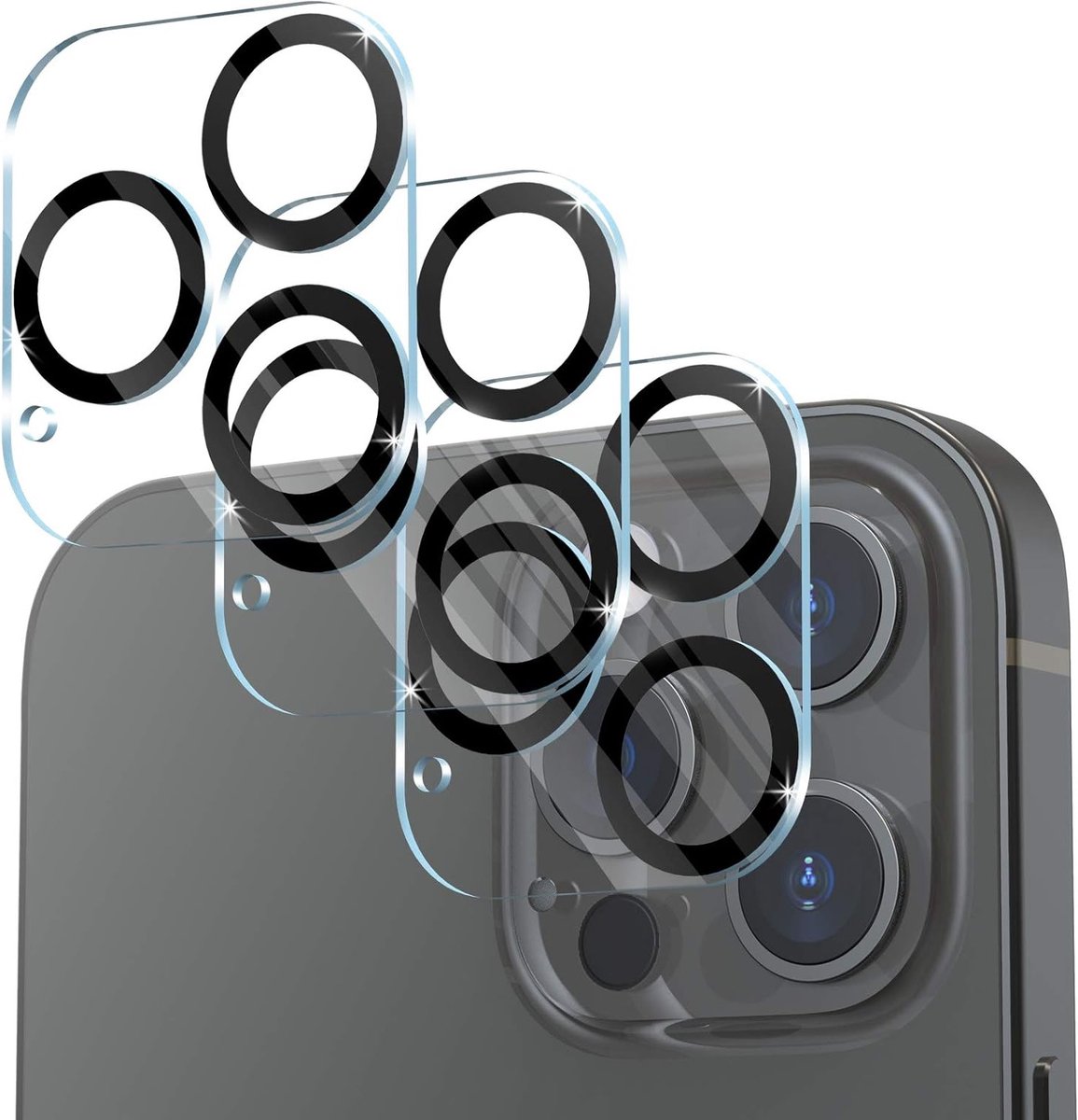 3-Pack Camera Lens Protector voor iPhone 12 Pro - Tempered Glass, 9H Hardheid, Krasbestendig en Eenvoudig te Installeren met HD Helderheid