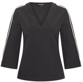 MI PIACE - Travel Top V-hals Tape 2666 Black - Maat : S