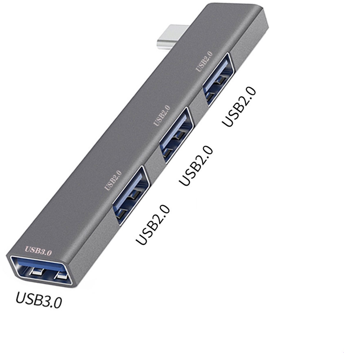 Oneay USB 3.0-hub, USB-hub, 4-poorts USB-splitter, snelle datasplitter, 4-poorts USB-hub, USB-dockingstation voor laptop/toetsenbord